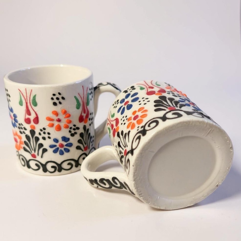 2 Mahserte Handmade Ceramic 5Oz Espresso Cups, Coffee Cup Set, NEW! - Picture 2 of 9